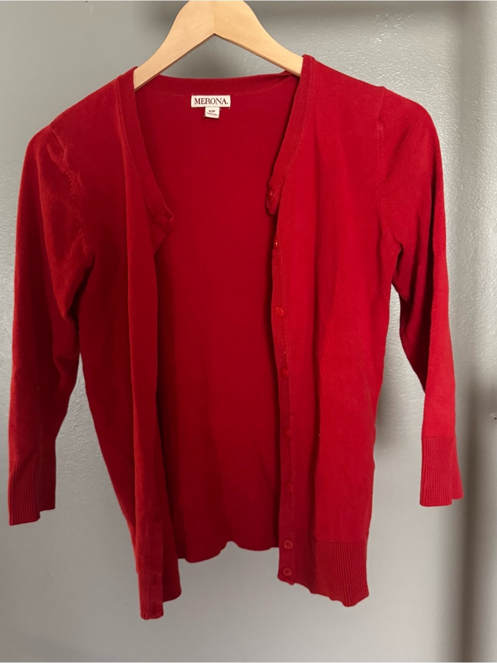 Merona Red Lightweight Button-Front Cardigan